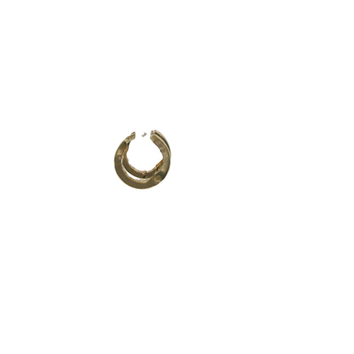 14KT Gold Earring Extra Small White CZ Stones Single Row Hoops with Two Tone Diagonal Stripe Diamond Cut Back Huggie