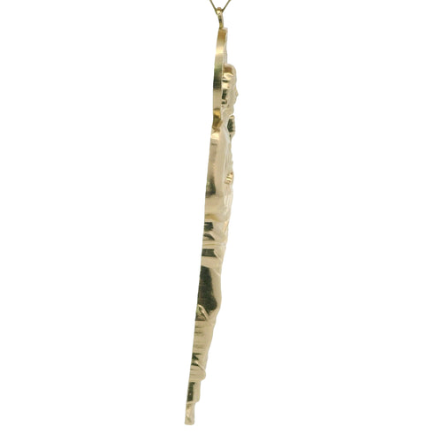 14KT Gold Charm Extra Large Halo Right Facing St Jude with Plain Bell testing ine