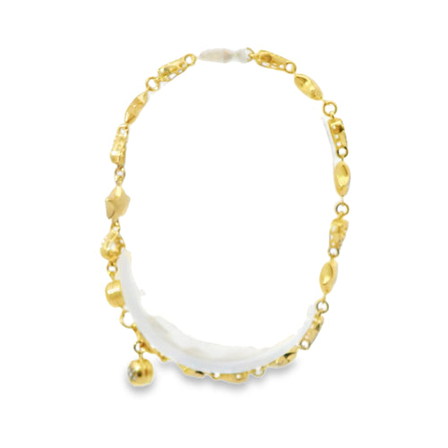 14KT Gold Bracelet Women's Alternating White CZ Stones Open Hearts and Plain Puff Stars and White CZ Stone End Cuban Link Lobster Clasp Band