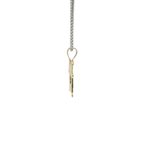 14KT Gold Charm Mini Tri Tone Boy / Girl Twins with Plain Bell