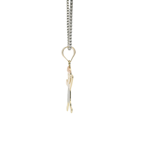 14KT Gold Charm Jumbo Tri Tone Boy with Plain Bell