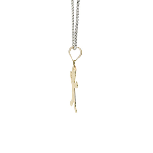 14KT Gold Charm Jumbo Tri Tone Boy with Plain Bell