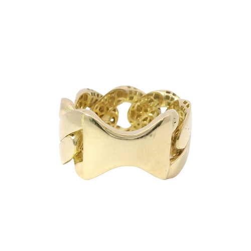 14KT Gold Ring Men's Jumbo Plain Cuban Link Band