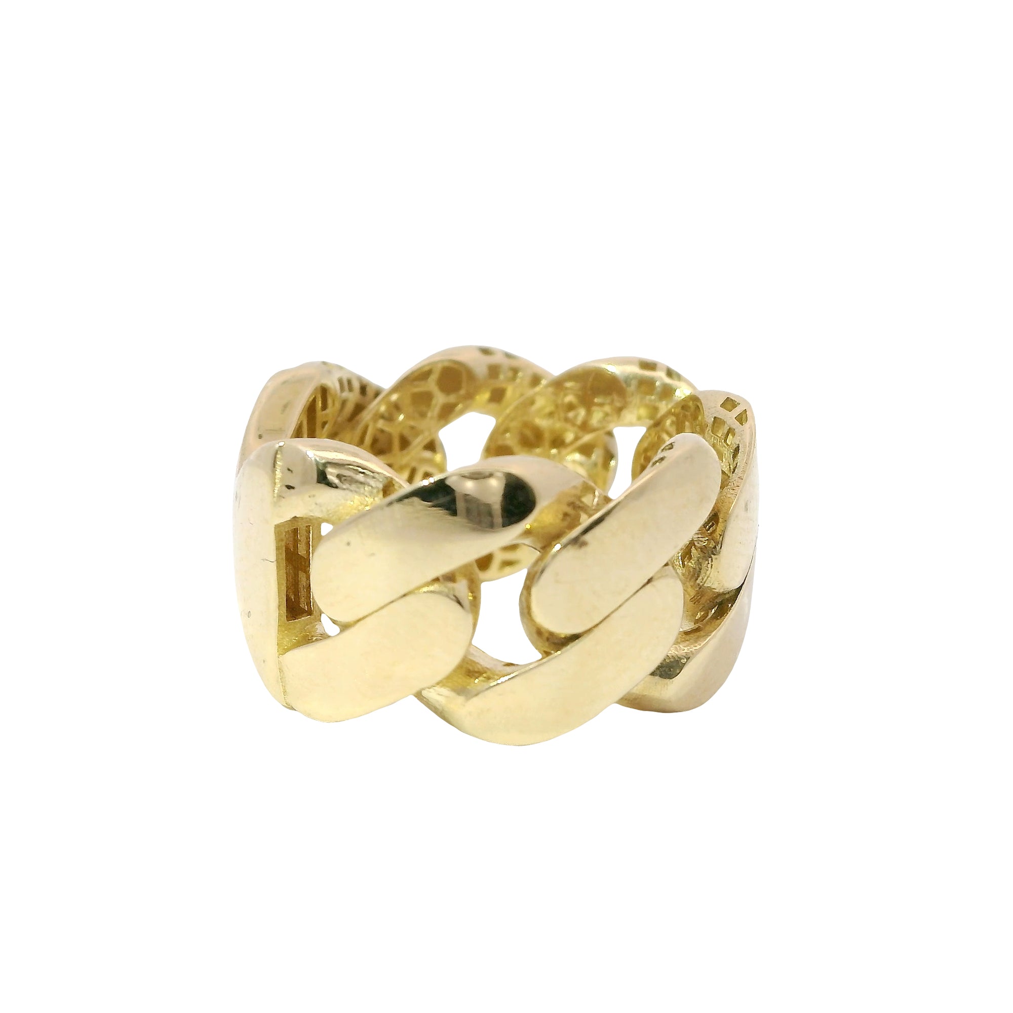 14KT Gold Ring Men's Jumbo Plain Cuban Link Band