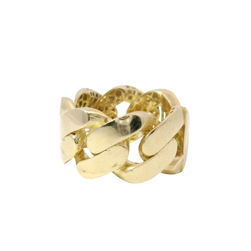 14KT Gold Ring Men's Jumbo Plain Cuban Link Band