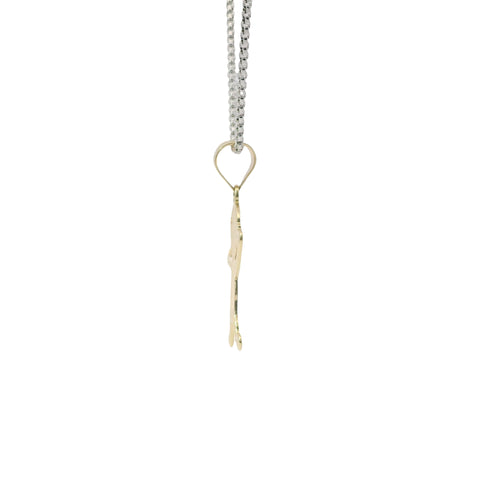 14KT Gold Charm Jumbo Tri Tone Girl with Plain Bell