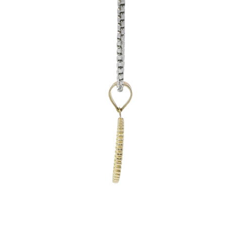 14KT Gold Charm Mini Two Tone Cupid Coin with Plain Bell