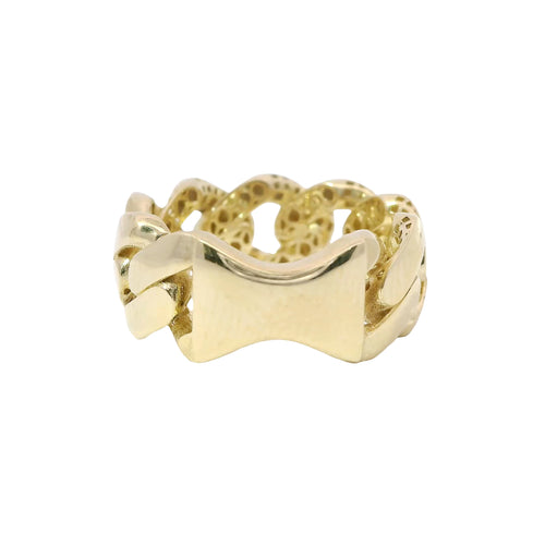 14KT Gold Ring Unisex Plain Miami Cuban Link Band