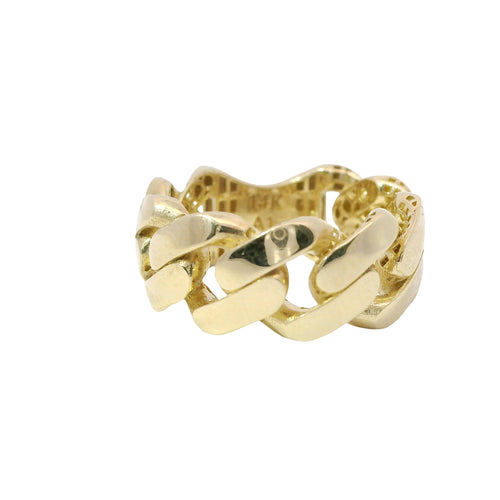 14KT Gold Ring Unisex Plain Miami Cuban Link Band