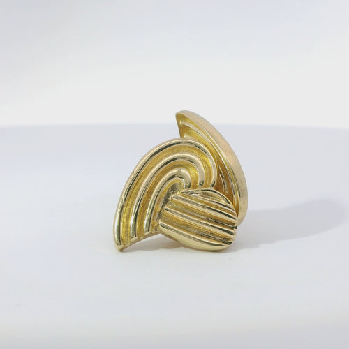 14KT Gold Earrings Medium Ribbed Heart with Push Back Post and Butterfly Backs