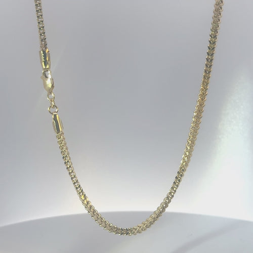 14KT Gold Chain Solid Box Franco 3mm