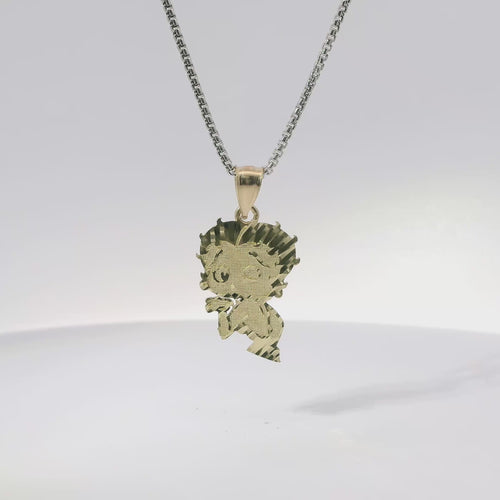 14KT Gold Charm Jumbo Betty Boop "Blow a Kiss" with Plain Bell