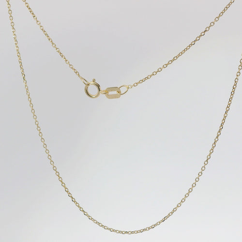 14KT Gold Solid Thin Chain Cable Link with Spring Lock Clasp .5mm