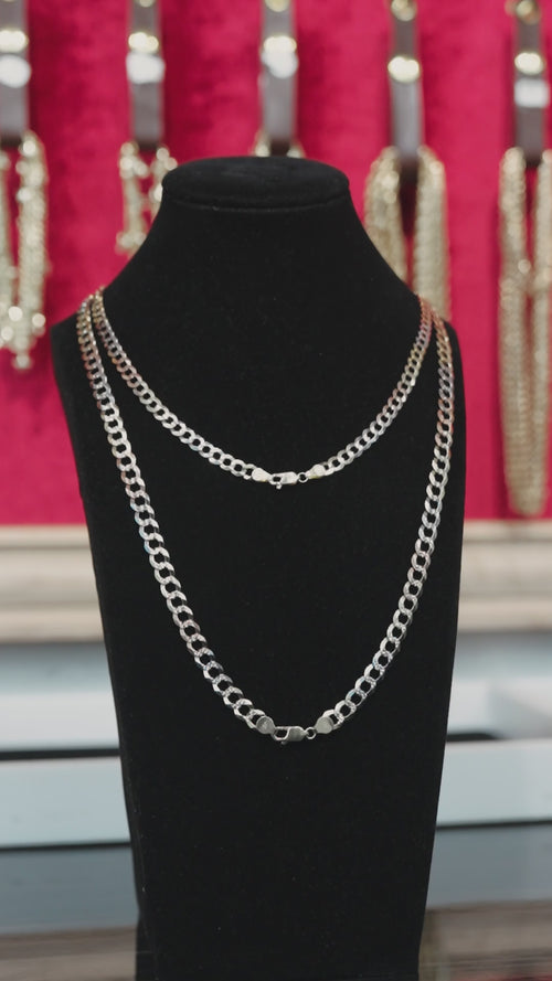14KT Gold Chain Solid Tri Tone Curb 1.5mm