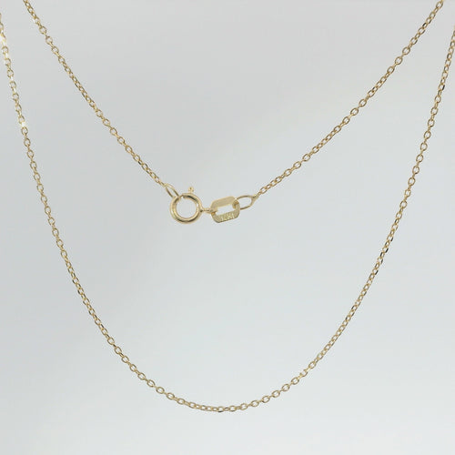 14KT Gold Solid Thin Chain Cable Link with Spring Lock Clasp .4mm