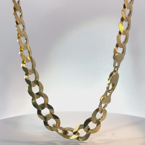 14KT Gold Chain Hollow Curb 13mm