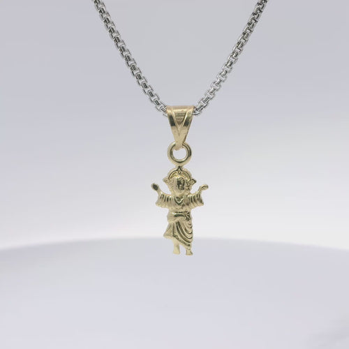 14KT Gold Charm Extra Small Angel with Plain Bell