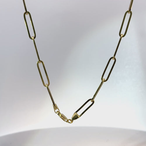 14KT Gold Chain Solid Paper Clip 5mm