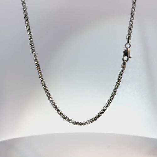 14KT Gold Chain Hollow White Gold Rolo 2mm