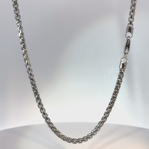 14KT Gold Chain Solid White Gold Rolo 3.5mm