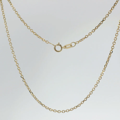 14KT Gold Solid Thin Chain Cable Link with Spring Lock Clasp .7mm