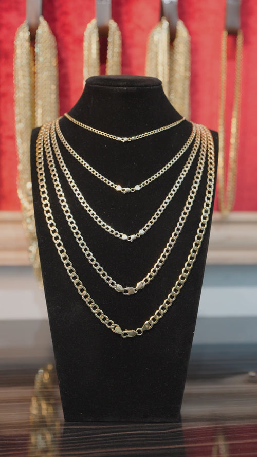 14KT Gold Chain Hollow Curb 10mm