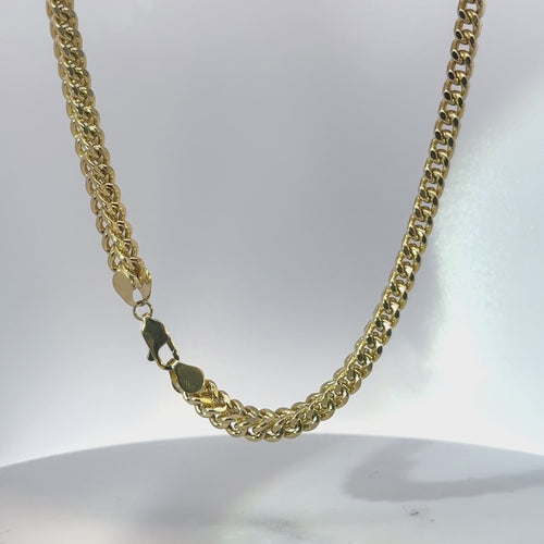 14KT Gold Chain Hollow Box Franco 6.5mm