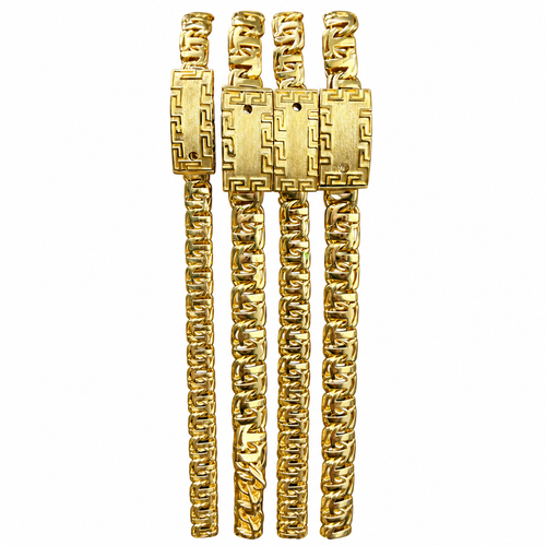 14KT Gold Chain Hollow T Bar Greek Chino Link with Greek Pin Lock 7mm