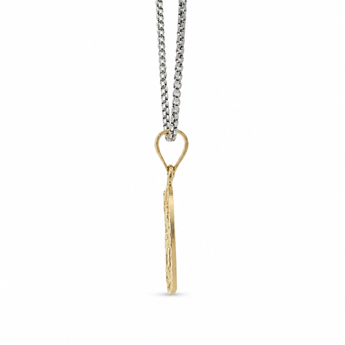 14KT Gold Charm Small Diamond Cut Open Center "Pin Up" Heart Betty Boop with Plain Bell