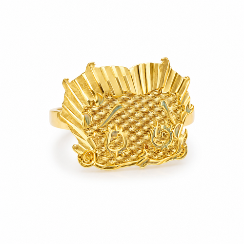 14KT Gold Ring Women's Betty Boop Head with Plain Band