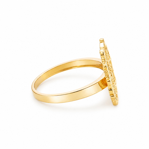 14KT Gold Ring Women's Betty Boop Head with Plain Band