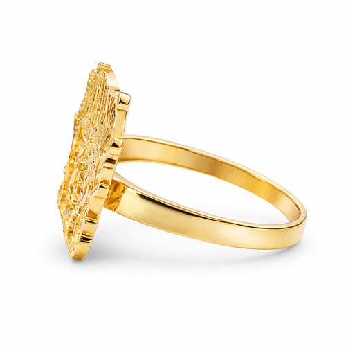 14KT Gold Ring Women's Betty Boop Head with Plain Band