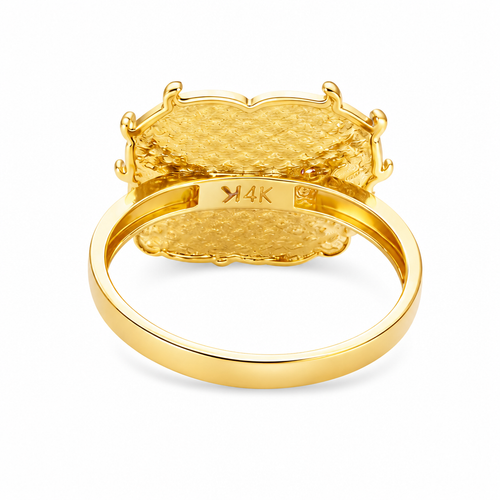 14KT Gold Ring Women's Betty Boop Head with Plain Band