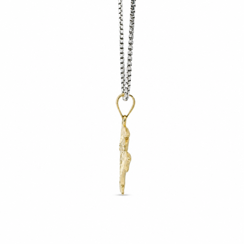 14KT Gold Charm Diamond Cut Palm Tree and Two Jumping Dolphins with Plain Bell
