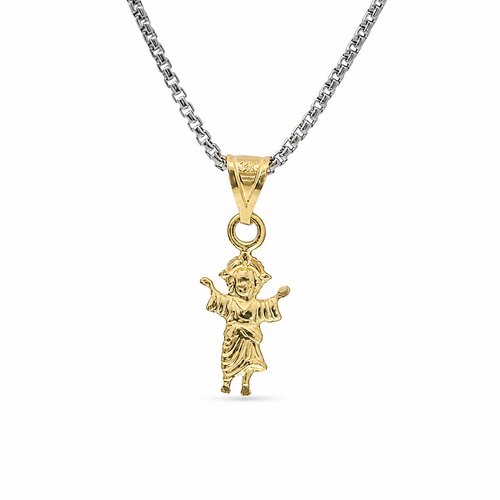 14KT Gold Charm Extra Small Angel with Plain Bell