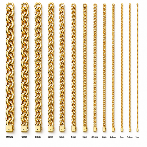 14KT Gold Chain Solid Chino with Plain Box Clasp 7.5mm