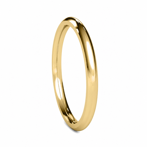 14KT Gold Ring Unisex Solid Plain Wedding Band 2mm