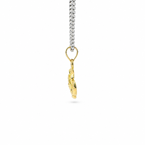 14KT Gold Charm Mini Rose with Plain Bell