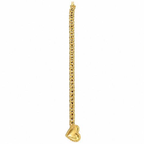 14KT Gold Bracelet Hollow Greek Chino Heart 4mm