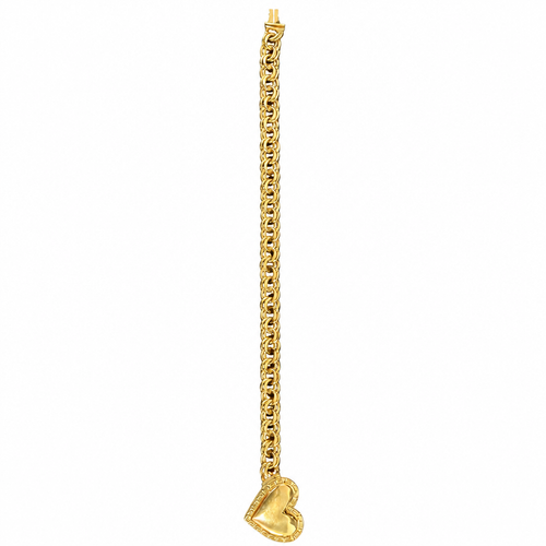 14KT Gold Bracelet Hollow Greek Chino Heart 2.5mm