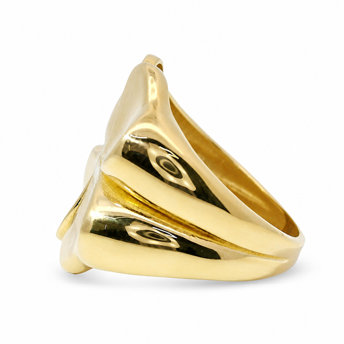 14KT Gold Ring Women's Four Leaf Clover Plain Band