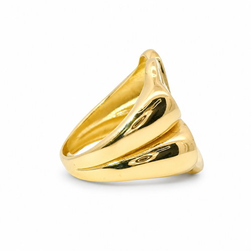 14KT Gold Ring Women's Four Leaf Clover Plain Band