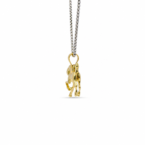 14KT Gold Charm Mini 3D Horse with Plain Bell