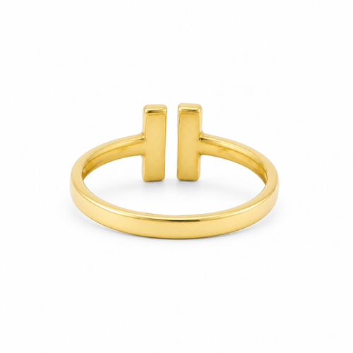 14KT Gold Ring Women's Light Weight Split Bar Band