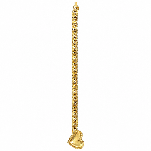 14KT Gold Bracelet Hollow Greek Chino Heart 4.5mm