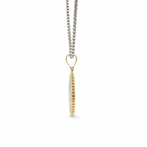 14KT Gold Charm Jumbo Two Tone Cupid Coin with Plain Bell