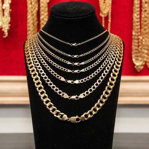 14KT Gold Chain Solid Curb 4.5mm