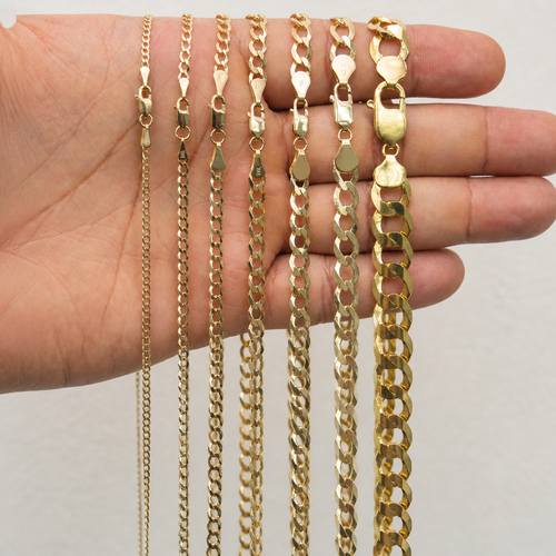14KT Gold Chain Solid Curb 4.5mm