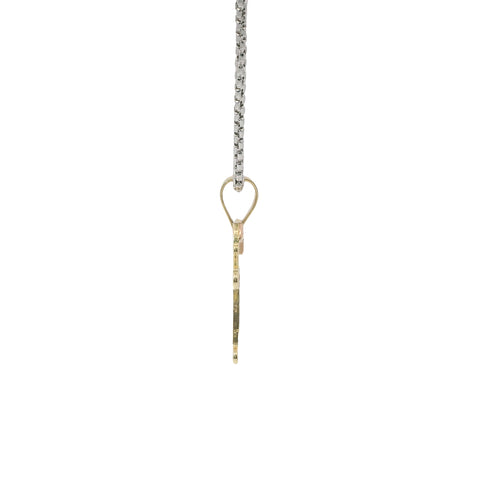 14KT Gold Charm Jumbo Tri Tone Boy / Girl Twins with Plain Bell