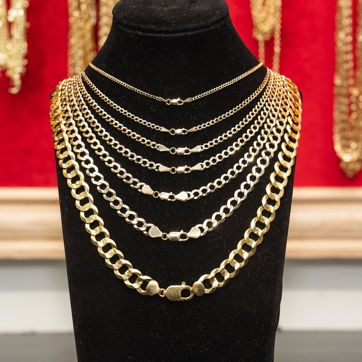 14KT Gold Chain Solid Curb 1.5mm